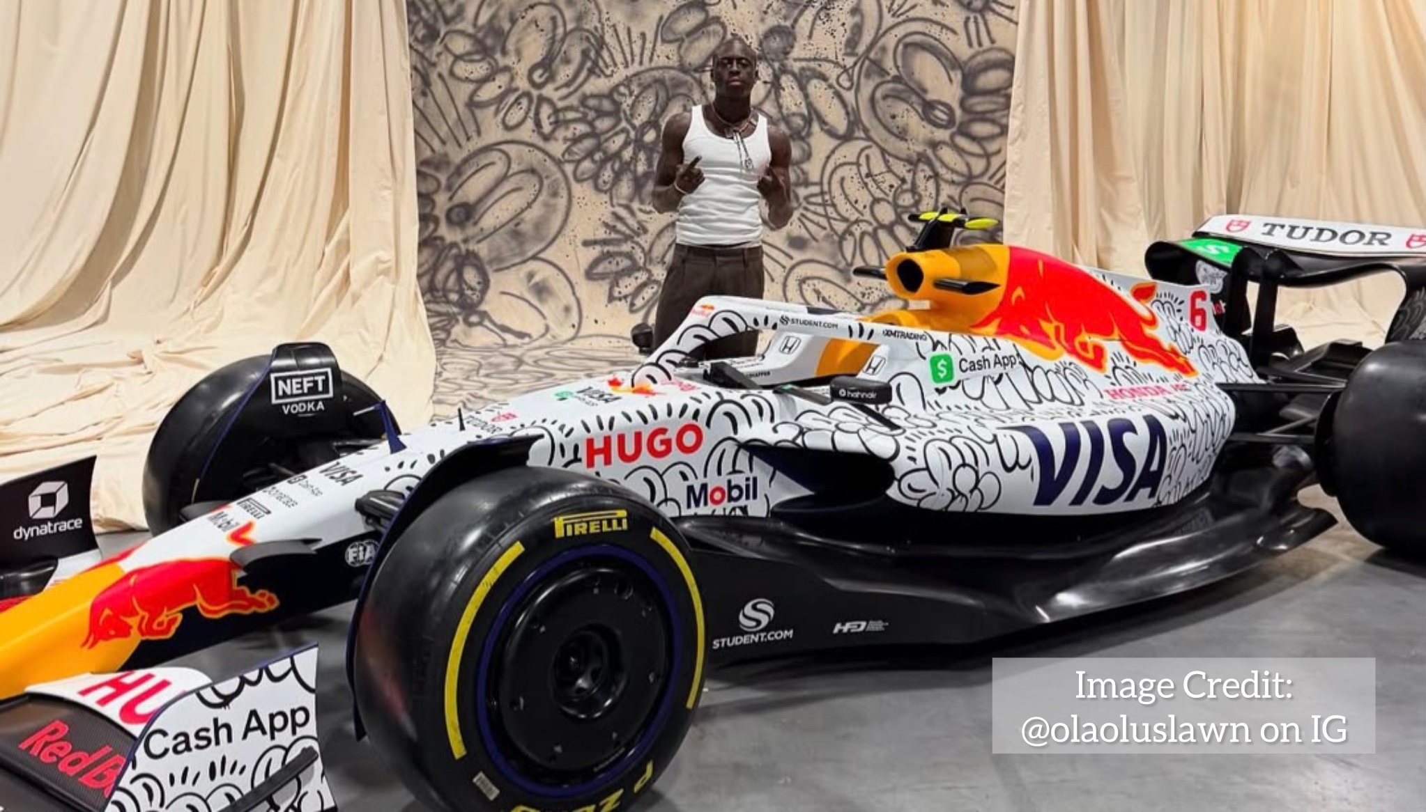 Olaolu Slawn Becomes World's First Artist to Paint a Racing F1 Car